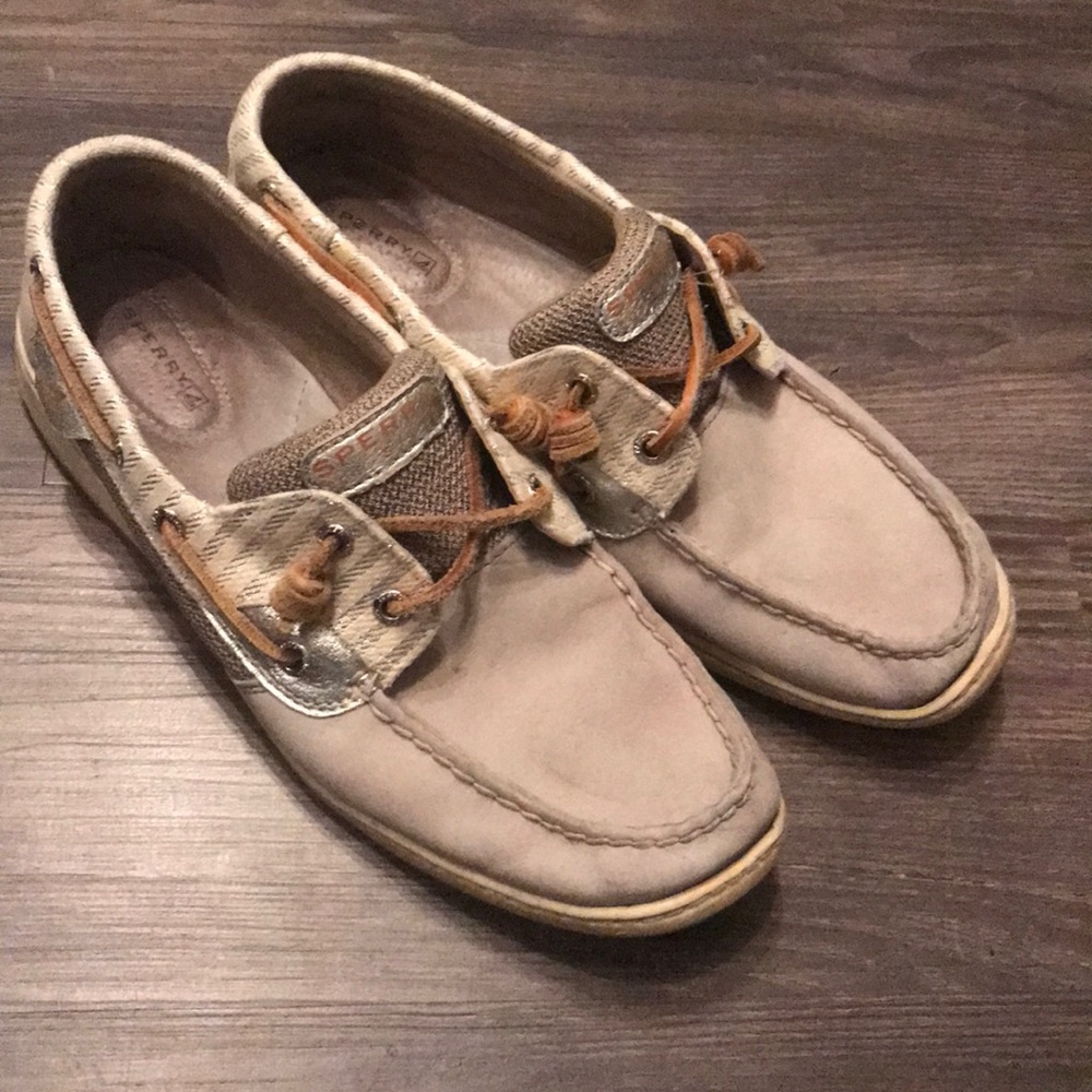 Women’s Grey & Brown Sperrys